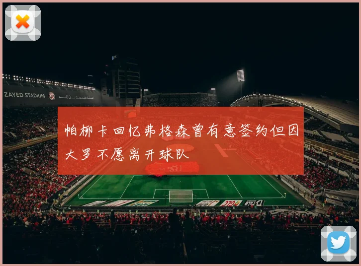 帕柳卡回忆弗格森曾有意签约但因大罗不愿离开球队